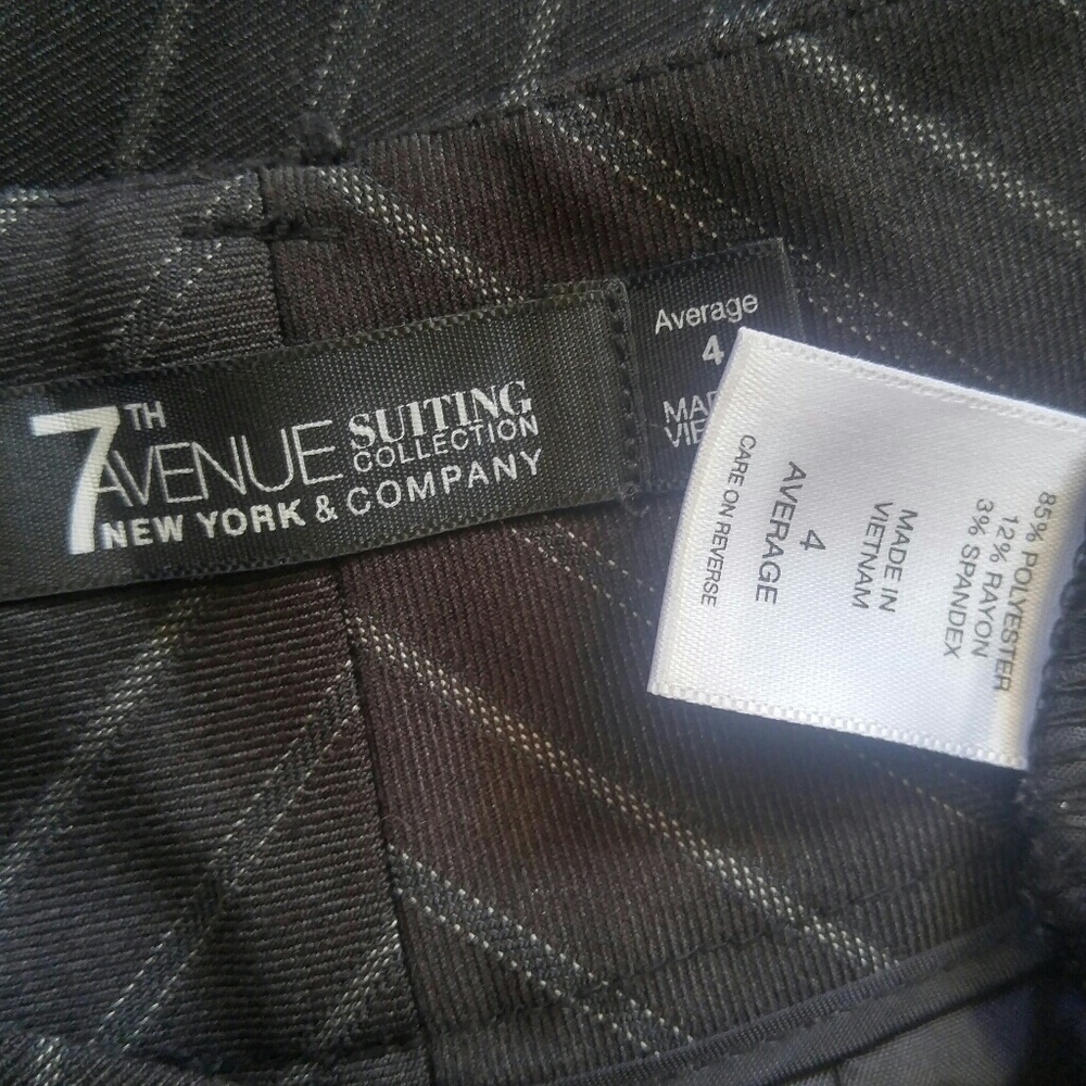 Y2K Black W/ White Pinstriped Wide Leg Trouser Pants - Picture 5 of 5
